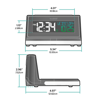 La Crosse Technology 617-148V2 Qi-Certified Wireless Charging Alarm Clock with Glowing Light Base