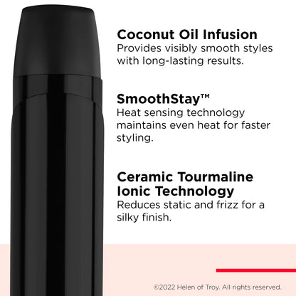 Revlon SmoothStay Coconut Oil-Infused Curling Iron | for Shiny, Smooth Curls (1-1/2 in)