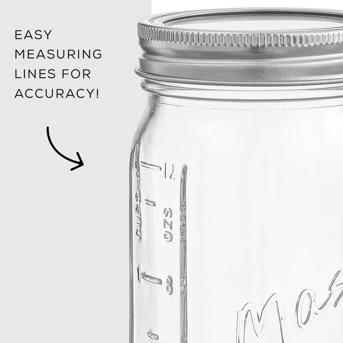 16 Oz Mason Jars 6-Pack with Lids & Labels