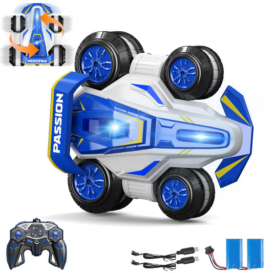 LOOZIX Upgraded Remote Control Car 360° Spins RC Car 2- in-1 Anti-Gravity RC Racer Wheelie Drift Stunt Car with Lights&Music Birthday Gifts Toys for 6 7 8 9 10 11 12 Year Old Boys