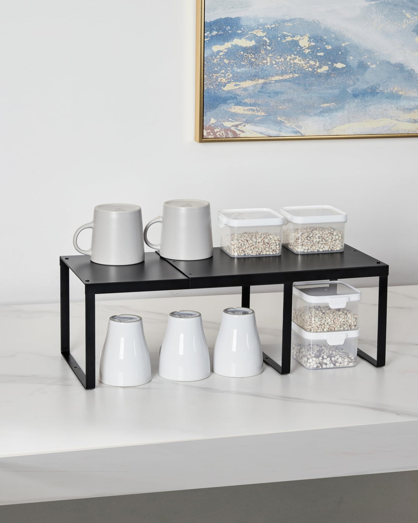 4-Pack Expandable Cabinet Shelf Organizer