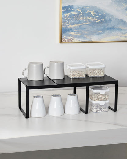 4-Pack Expandable Cabinet Shelf Organizer