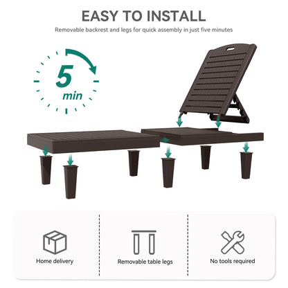2 Pack YITAHOME Outdoor Chaise Lounge Chairs