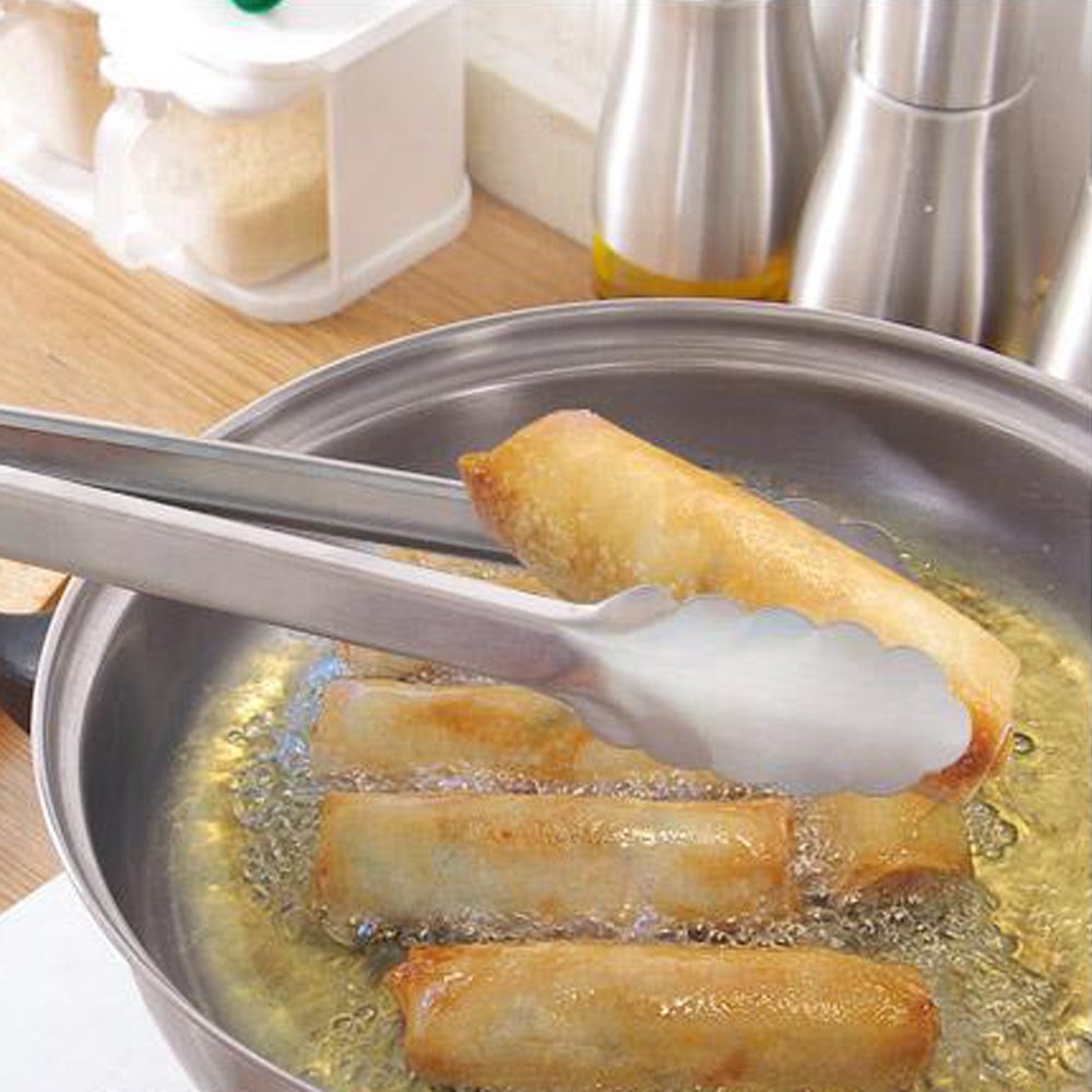 Stainless Steel Kitchen Tongs Set, 9" & 12"