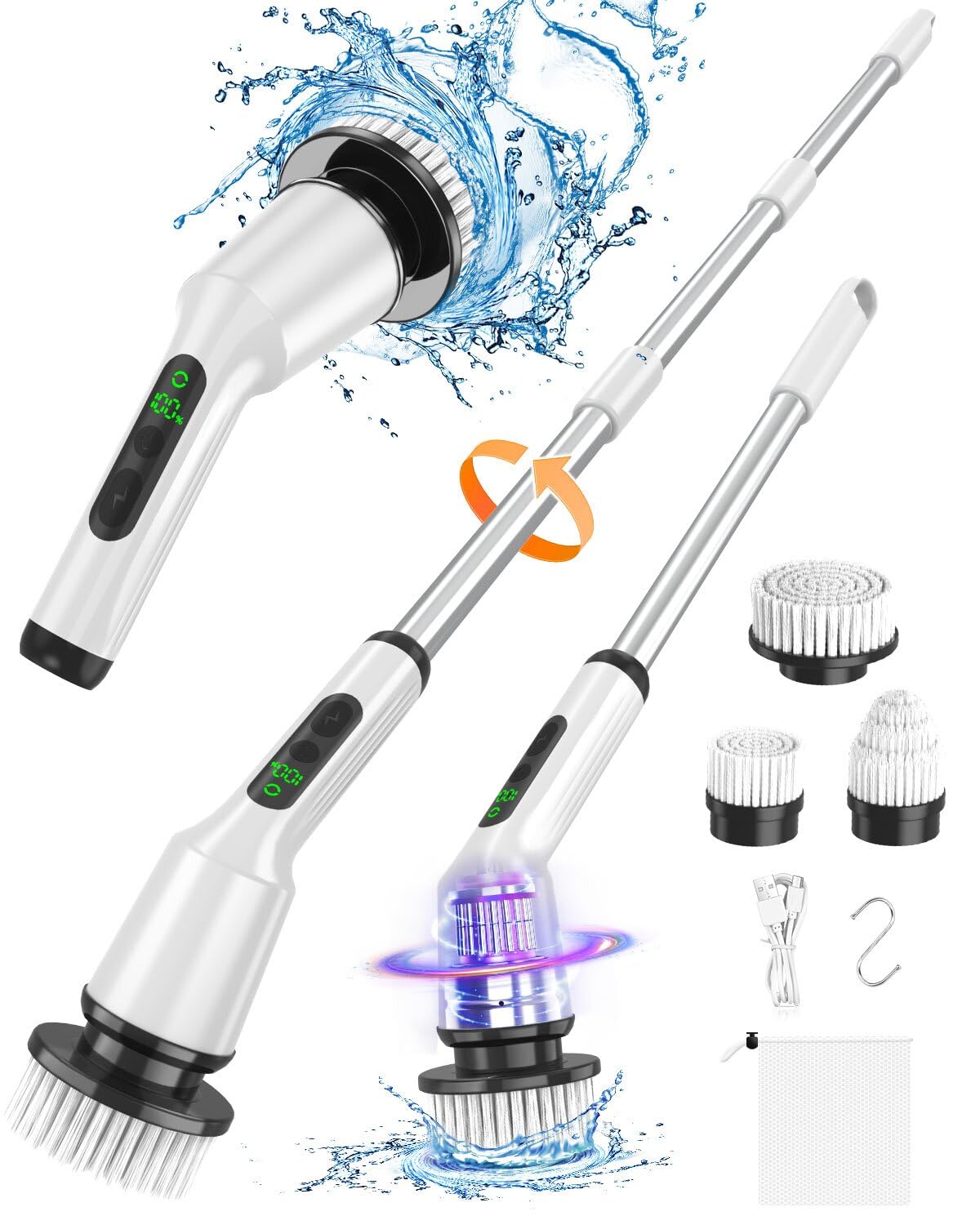 Electric Spin Scrubber with 3 Brush Heads