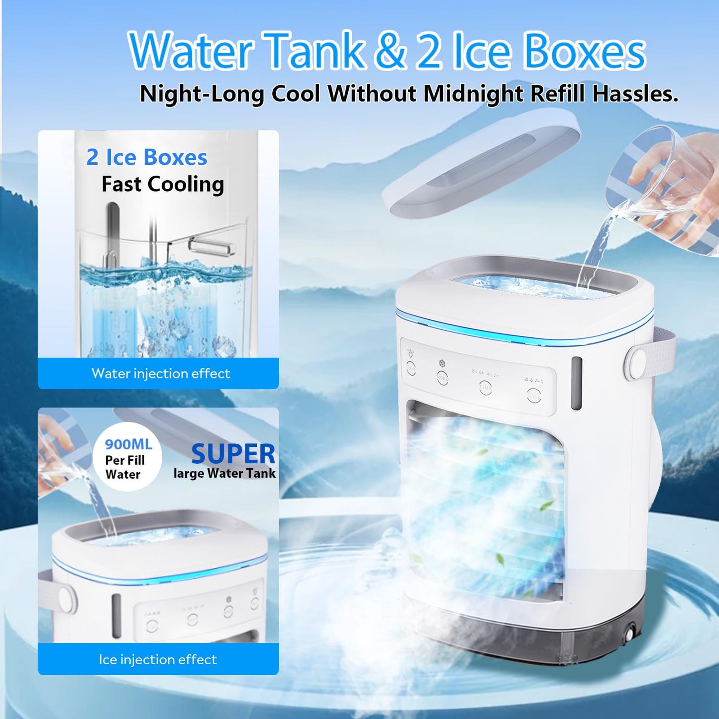 Portable Air Conditioner with 3 Speeds & Timer