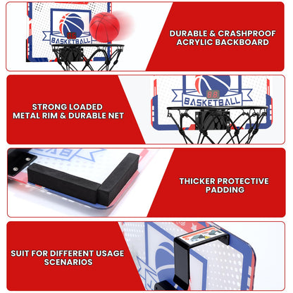 EagleStone Kids Indoor Basketball Hoop, 4 Balls Mini Basketball Toy for Toddlers, with Electronic Scoreboard Over The Door Room Wall Basketball Hoop Goal Boys Girls Gift for Age 3 4 5 6 7 8 9 10
