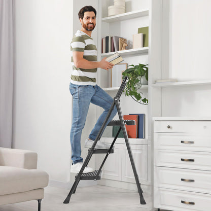 OLIXIS 3-Step Folding Ladder Stool 800lbs