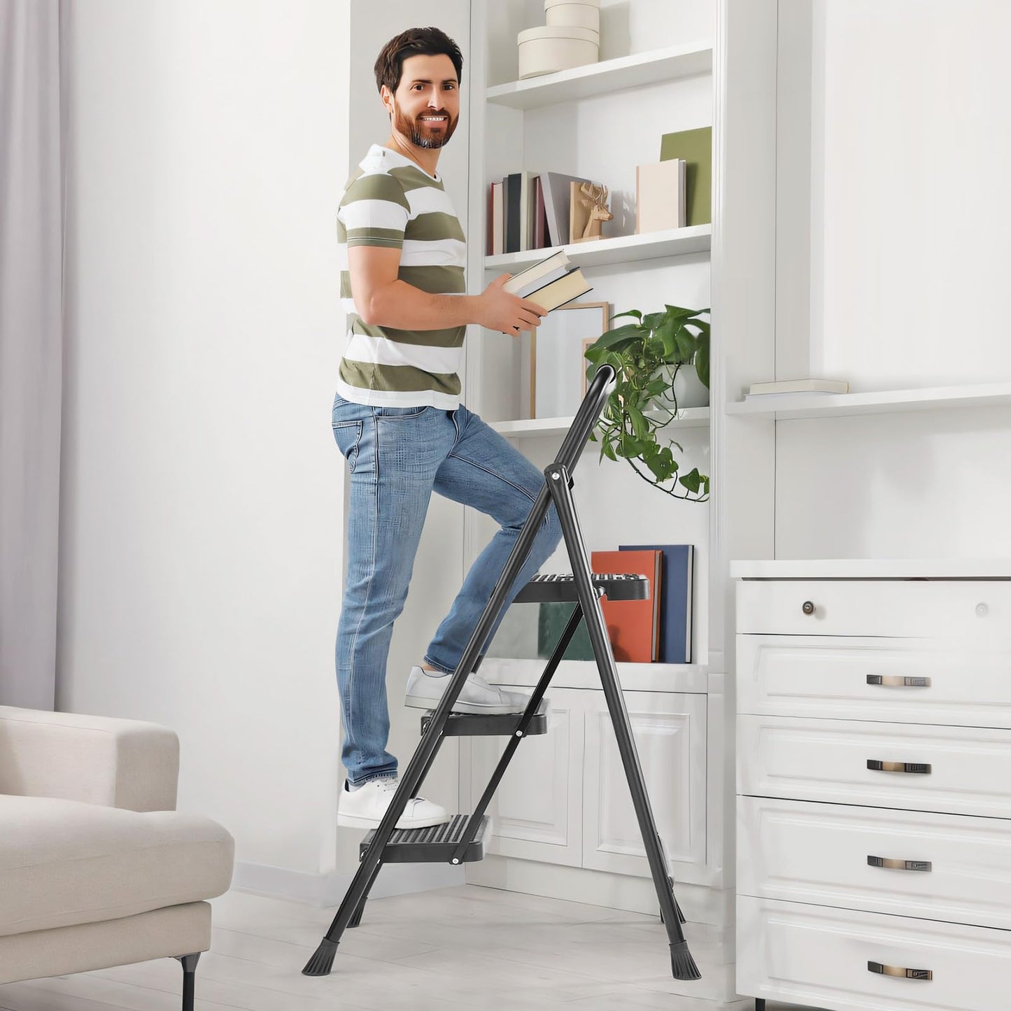 3-Step Folding Ladder Stool by DUMOS
