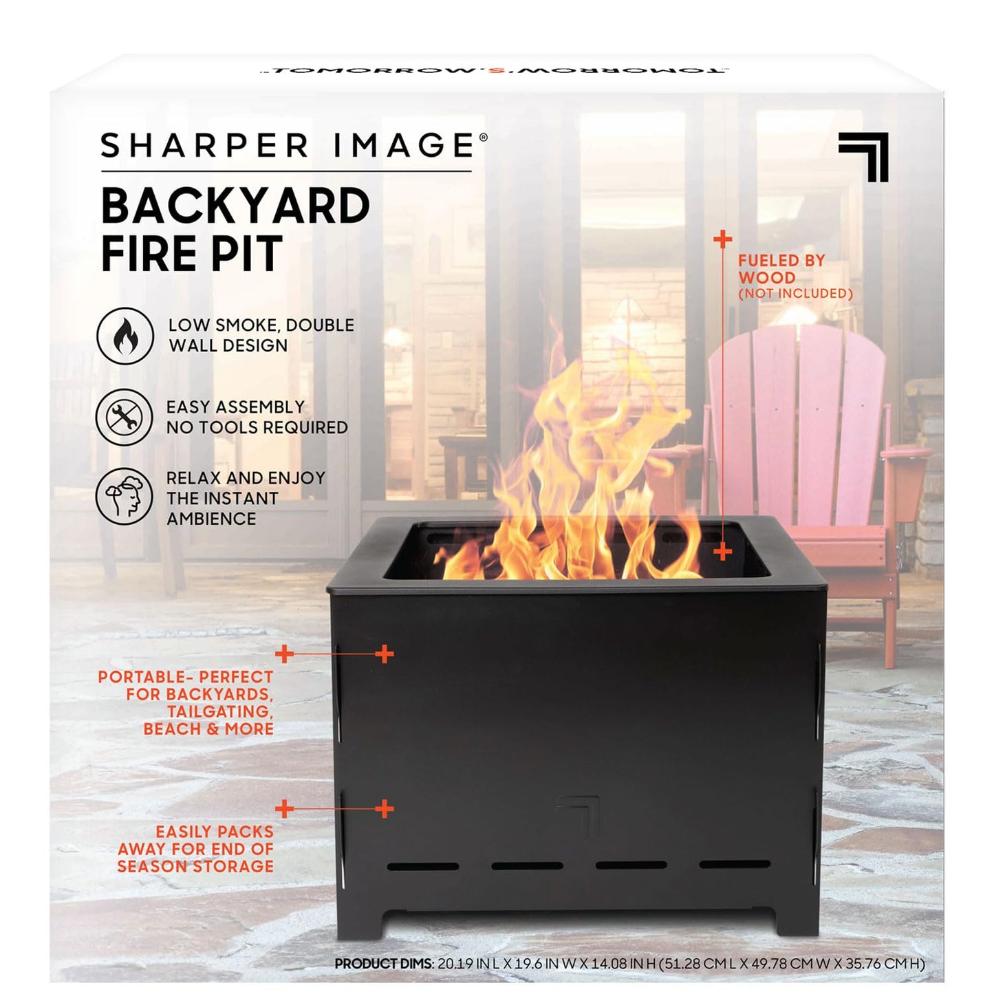 20" Portable Fire Pit for Tailgating & Patio