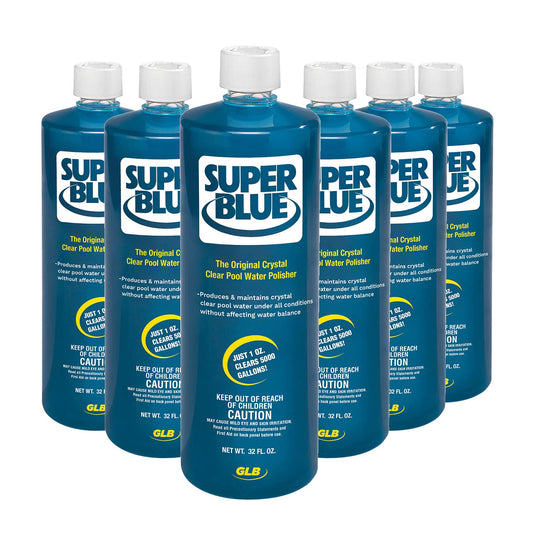 GLB Robarb 20154A-02 Super Blue Swimming Pool Clarifier, 1-Quart, 6-Pack