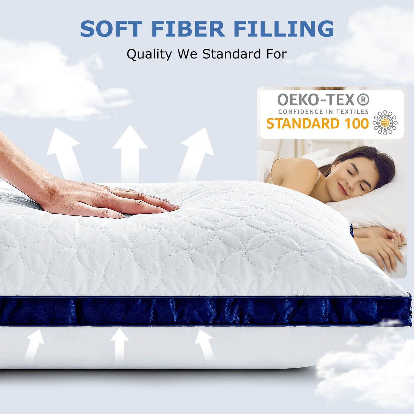 2 Pack Cooling Bed Pillows for All Sleepers