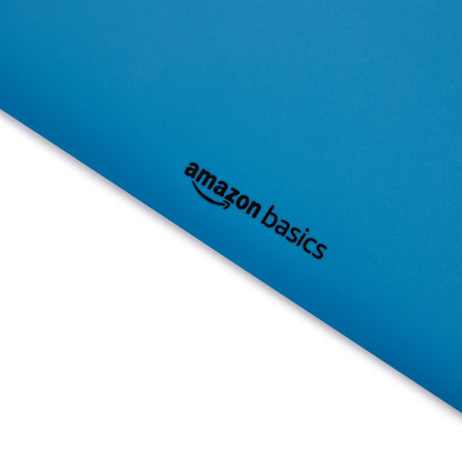 Amazon Basics Heavy Duty Plastic Folders with 2 Pockets for Letter Size Paper, Red and Blue, 2-Pack