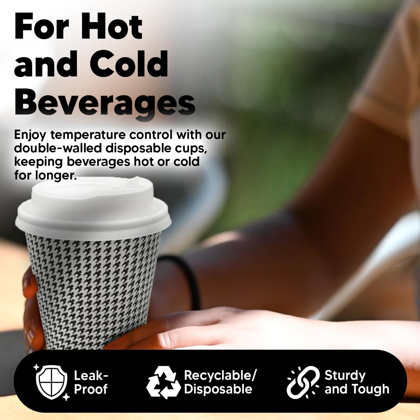 TOPtoper 350 Pack 8 oz Insulated Disposable Coffee Cups with Lids, Double Wall Corrugated Paper Hot Cups Bulk To Go Disposable Cups for Hot Beverage or Cold Drinks Ideal for Cafes