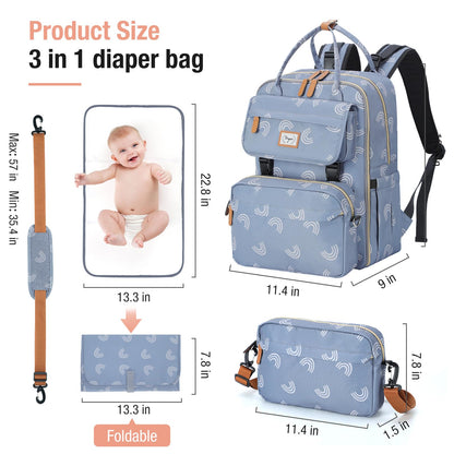 Tonyeee Large Baby Diaper Bag Backpack, Grey