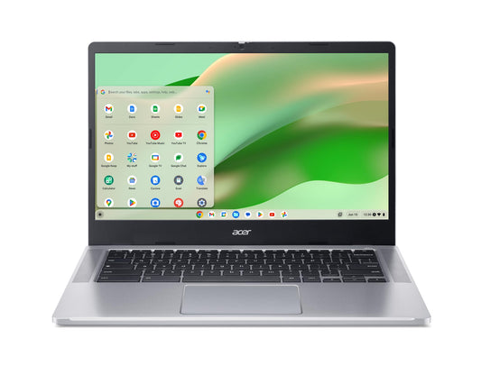acer Chromebook 314 CB314-4H-C2UW Laptop | Intel Processor N100 | 14" Full HD (1920 x 1080) IPS Display | 4GB LPDDR5 | 64GB eMMC | Intel Wireless Wi-Fi 6E AX211 | Chrome OS | Pure Silver