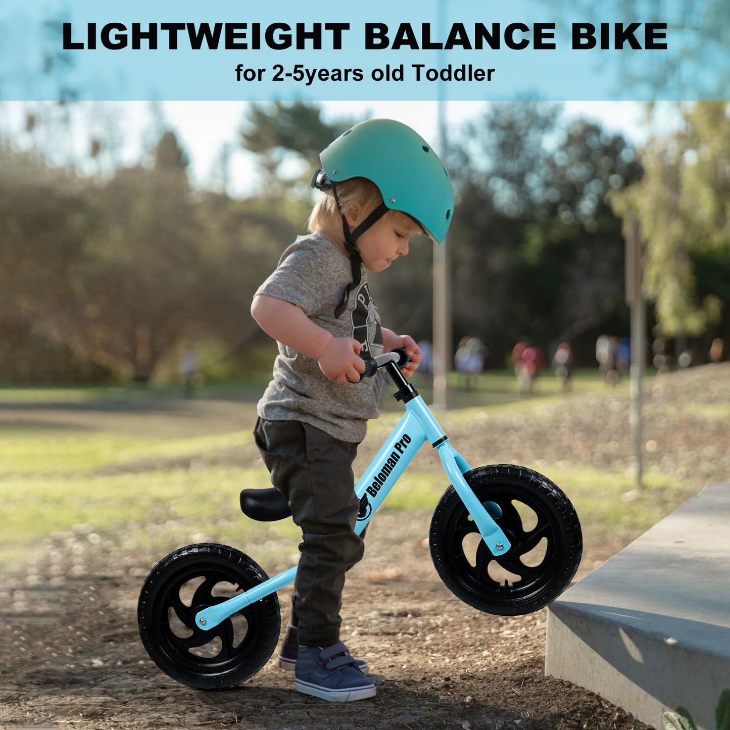 Balance Bike 2 Year Old Black Lightweight Toddler Bike for 2 3 4 5 Years, Birthday Gift Toys for Boys and Girls Early Learning Balance Bikes for Kids with Adjustable Handlebar and Seat Black