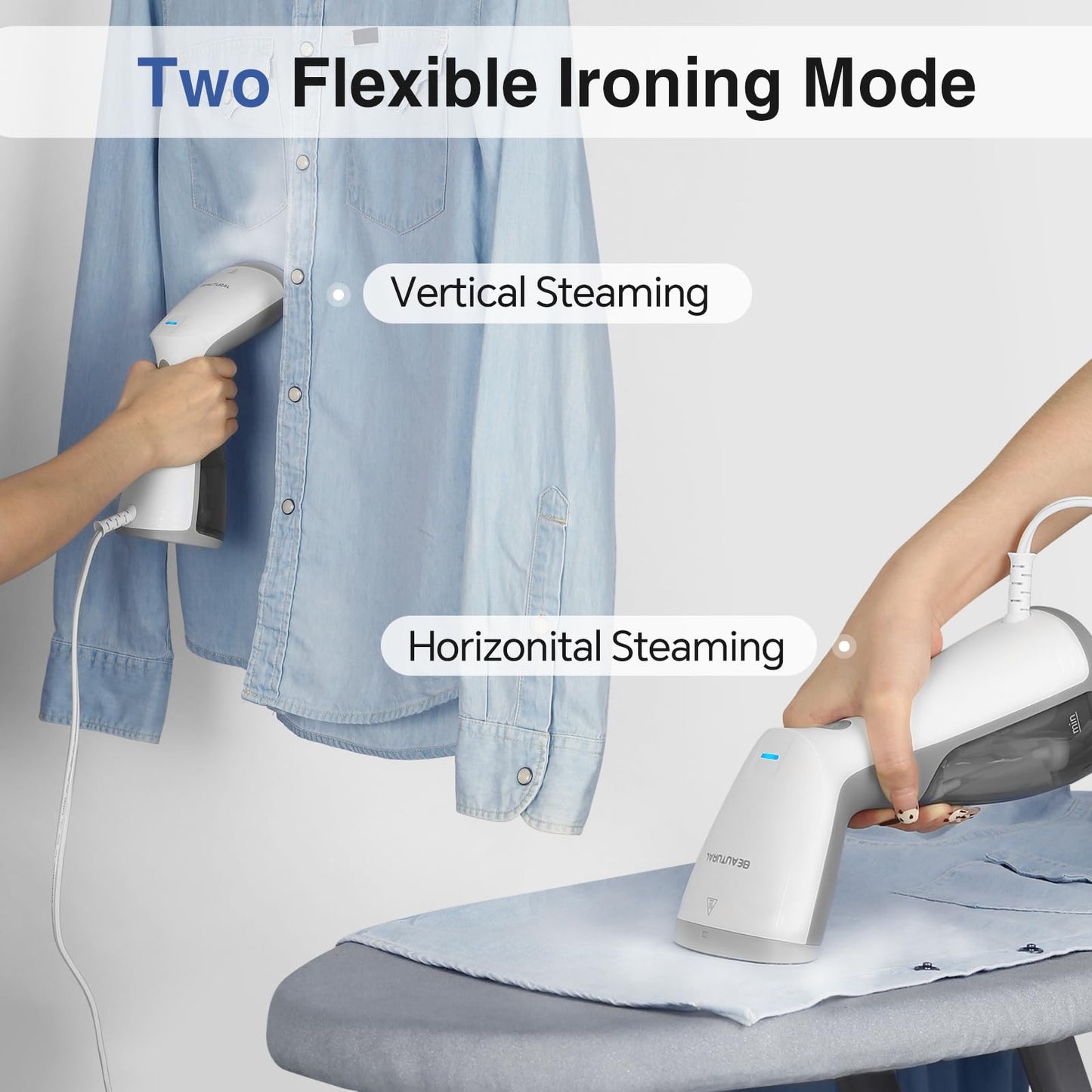 BEAUTURAL Portable Clothes Steamer for All Fabrics