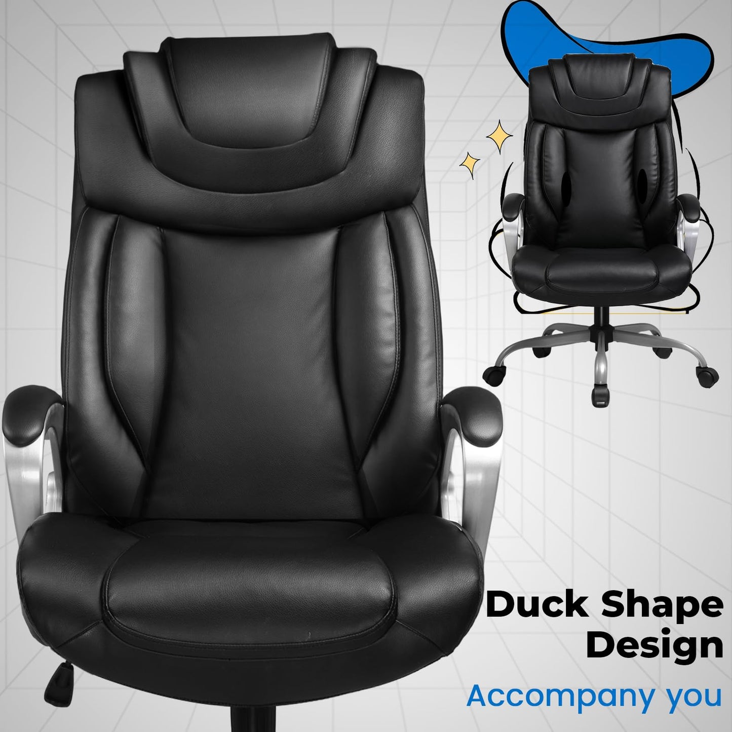 COMHOMA Ergonomic Office Chair with Headrest