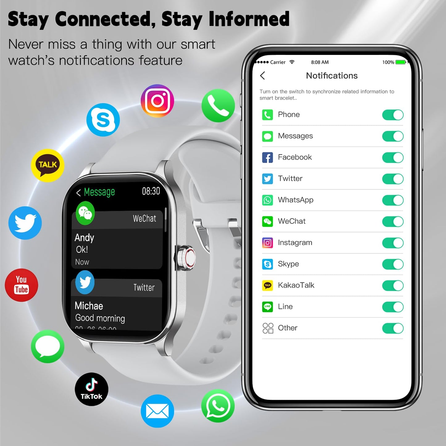 Smart Watch with Heart Rate Monitor and Tracker