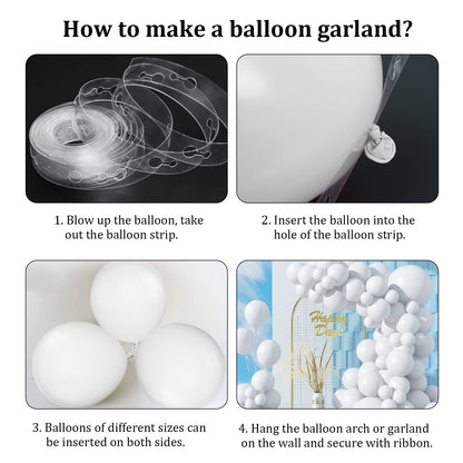 104PCS White Balloon Garland Arch Kit