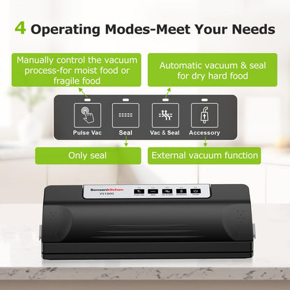 Bonsenkitchen Vacuum Sealer Machine with 5 Bags