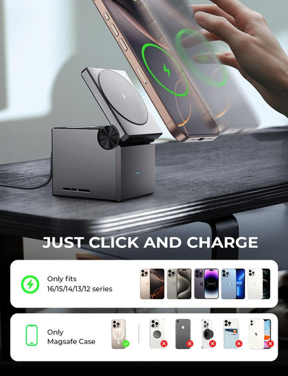 LISEN 3-in-1 Wireless Charging Station for Apple