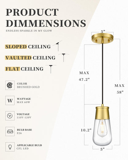 Gold Pendant Light Fixture for Kitchen Island