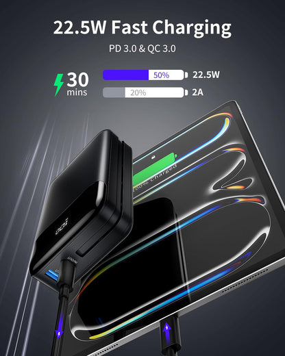 20000mAh High-Speed Power Bank with USB-C Cable