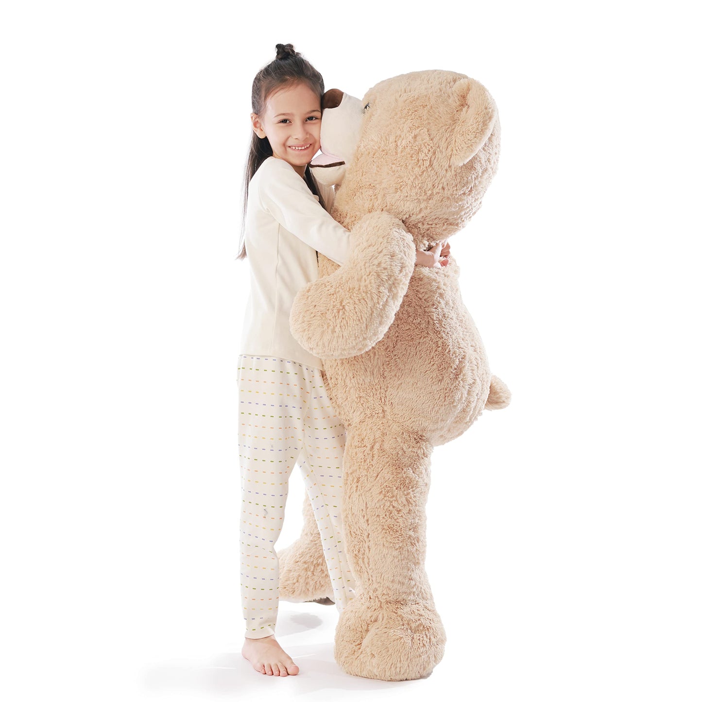 Poutmac Giant Teddy Bear 51 Inches Big Stuffed Animals Teddy Bear for Girlfriend Plush Toy Brown for Girls Boys Christmas Valentine's Day Birthday Wedding