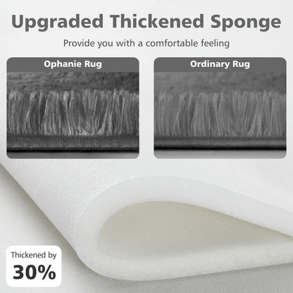 Fluffy Grey Shag Area Rug for Bedroom