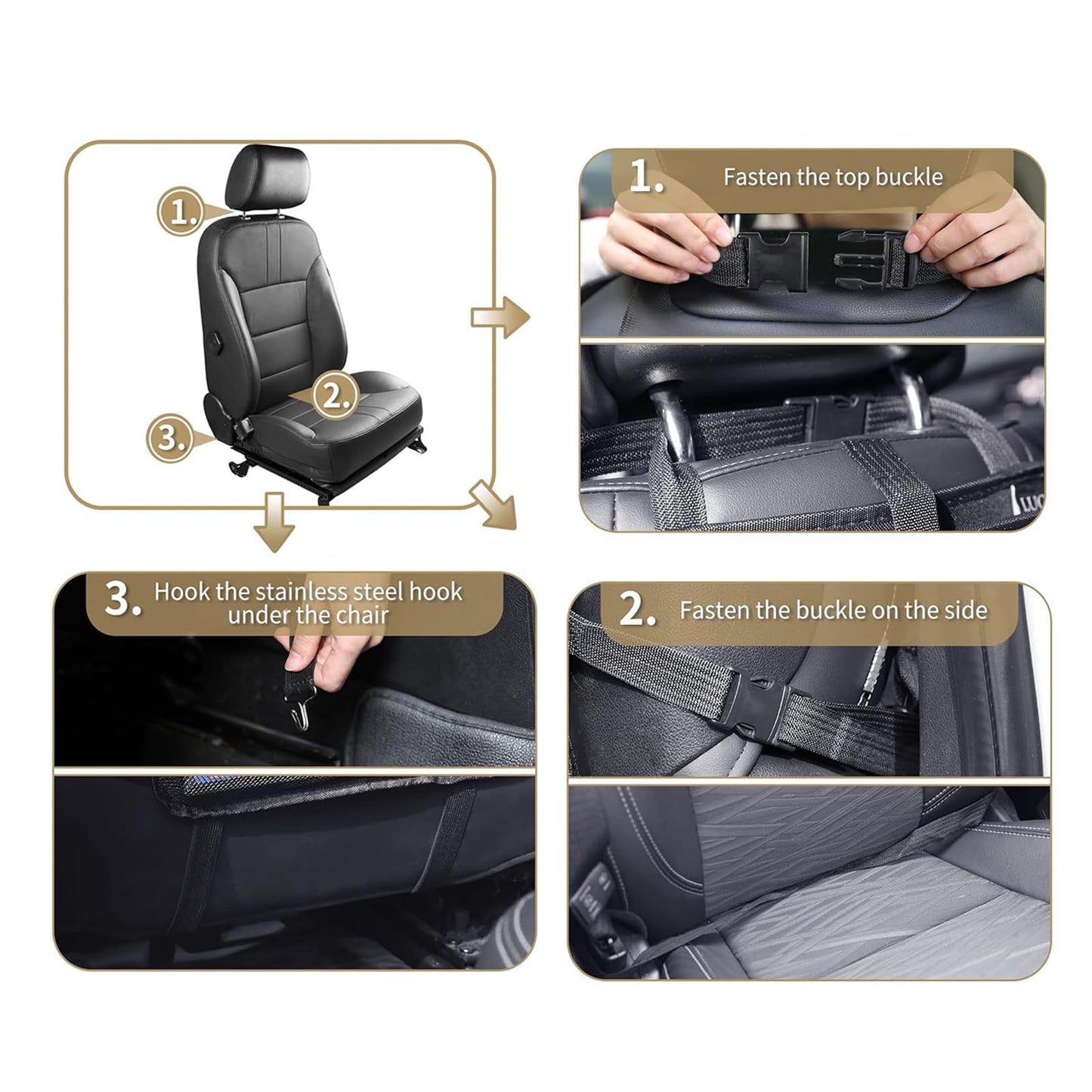 LUKCOZMO Backseat Car Organizer 2 Pack Backseat Car Organizer Back Seat Protector with Touch Screen Tablet Holder, Seat back Organizer for Kids, Waterproof Travel Accessories with 9 Storage Pockets