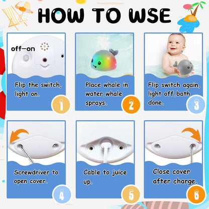 Light Up Bath Toys for Toddlers 1-3