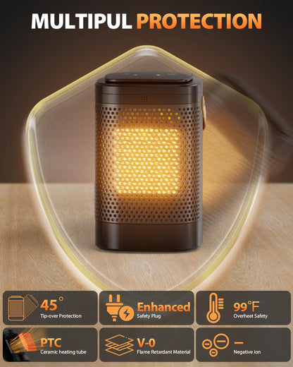 Portable 1500W Electric Space Heater with Timer