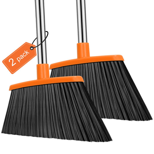 Heavy Duty Broom 55 Inch Handle, 2 Pack