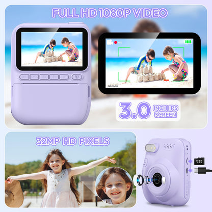 Kids Instant Print Camera for Ages 3-12