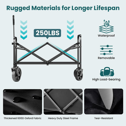 SMUG Folding Beach Wagon with All-Terrain Wheels