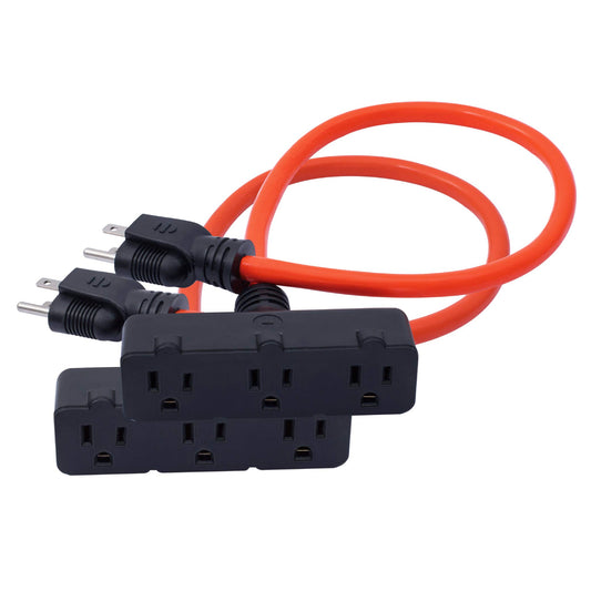 KMC 2-Pack 3-Outlet Power Extension Cords