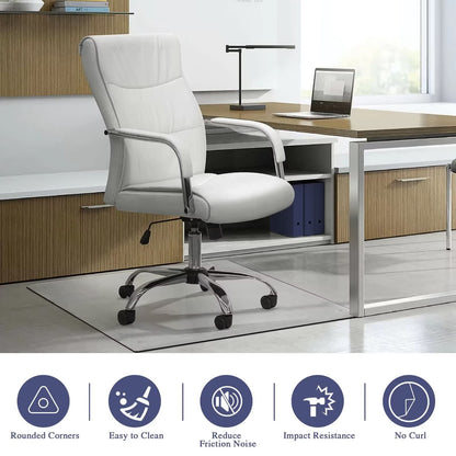 MIRUO Office Chair Mat for Carpet Desk Chair Mat Tempered Glass Floor Mat for Office Chair On Carpet Mat for Office Chair On Carpet (36" x 36" x 1/6", Transparent) (A-GE10018-USAM021)