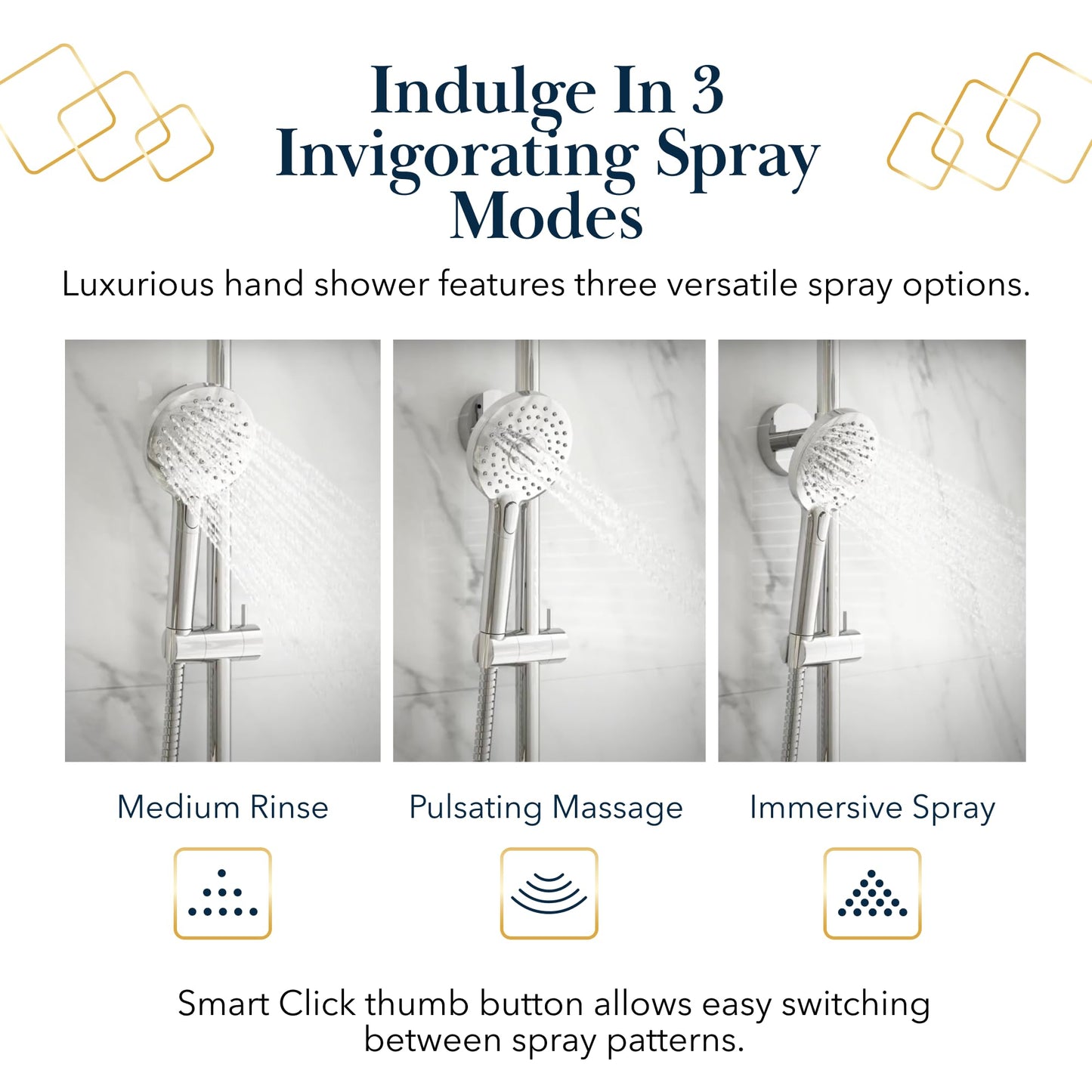 Rain Shower Head & Handheld Spray Combo, Gold