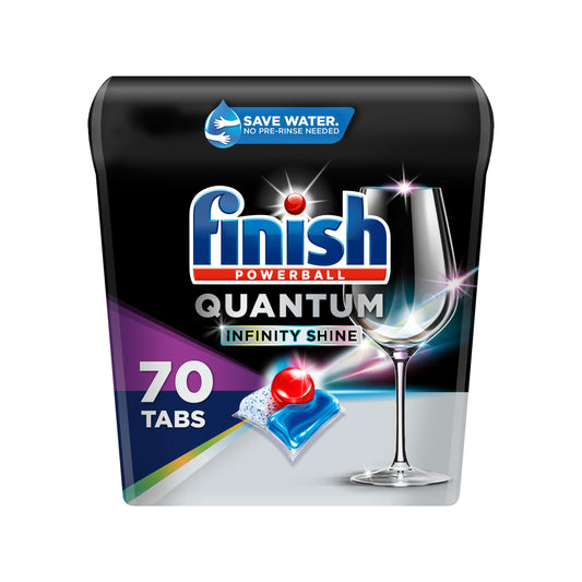 FINISH Quantum Infinity Shine, Dishwasher Pods, Dishwasher Detergent Liquid, Dishwasher Soap, Advanced Clean & Shine, 70ct Dishwasher Tablets