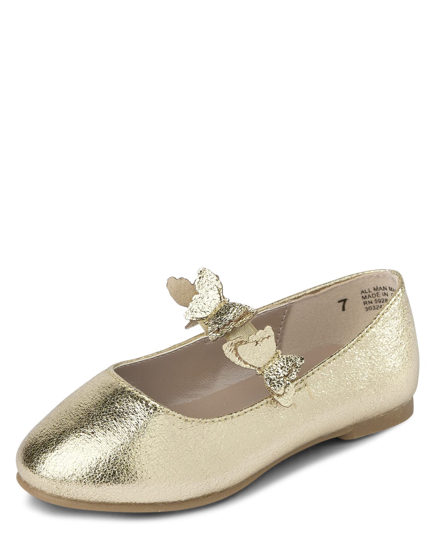 The Children's Place Baby-Girls and Toddler Closed Toe Ballet Flats, Metallic Gold, 10