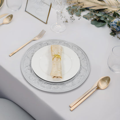 Silver Charger Plates Set of 6 for Weddings