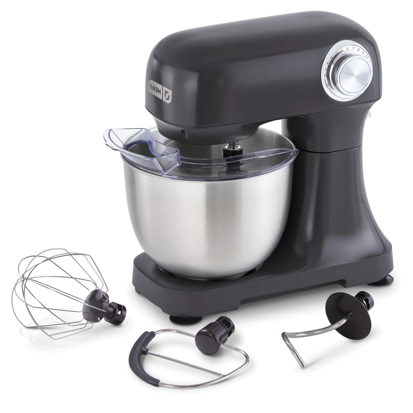 DASH Tilt-Head 3.5qt Stand Mixer 12 Speeds with Paddle, Dough Hook, and Whisk Attaachments- Forged Iron