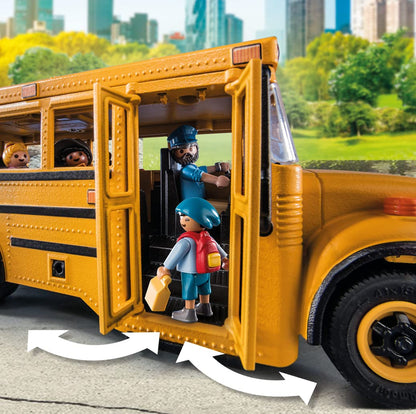 Playmobil School Bus with Accessories and 4 Figures