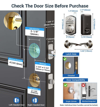 Veise Keyless Fingerprint Door Lock Set