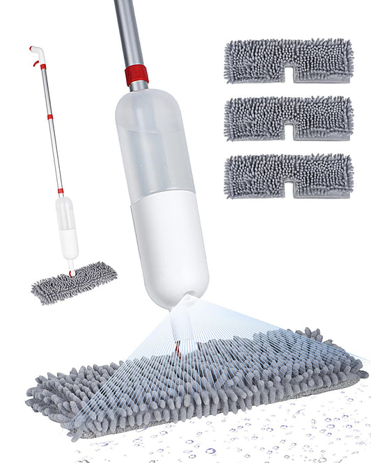 Mops for Floor Cleaning, Spray Mop Floor Mop for Effortless Floor Cleaning - Wet & Dry, 3 Reusable Double Side Microfiber Washable Pads, for Laminate, Ceramic, Vinyl, Tile - Home & Commercial Use