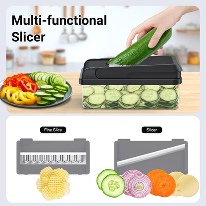 12-in-1 Vegetable Chopper with 7 Blades