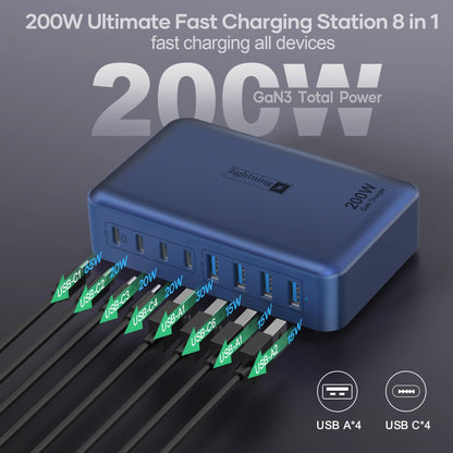 8-Port Fast Charging USB Hub for iPhone, iPad
