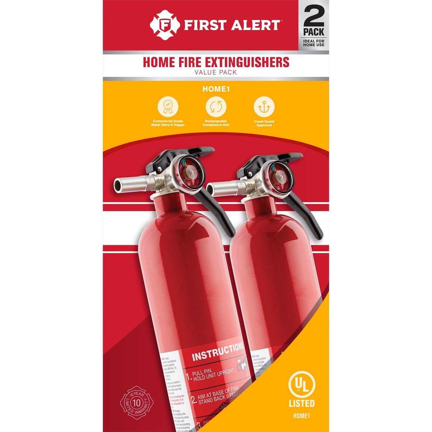2 Pack First Alert Home Fire Extinguishers